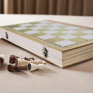 Chess Set Checkers Backgammon Chess Board Games for Kids Travel Game Set Ages 6+ - Picture 1 of 12