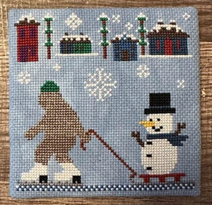 Ice Skating Bigfoot~SamBrie Stitches Designs - Picture 1 of 1