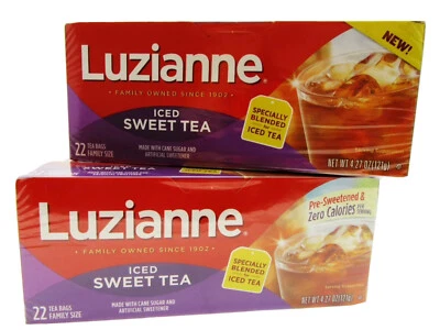 2 bolsitas de té Luzianne Sweet Tea tamaño familiar 22 cada una preendulzada y sin calorías Foto 1 de 3