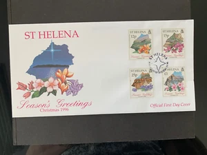 ST HELENA 1996 CHRISTMAS - FLOWERS & VIEWS 4v FIRST DAY COVER SG730/33 - Picture 1 of 1