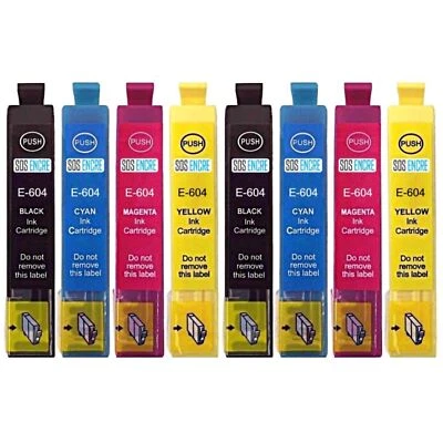 Lot de 8 cartouches d'encre générique compatibles avec Epson 604 XL ( Ananas ) - Photo 1/4