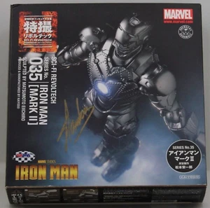 STAN LEE SINGED Revoltech Iron Man 035 SciFi Super Poseable Iron Man Mark II - Picture 1 of 1