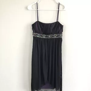 City Triangles Dress | Size Medium | Black & Purple | Loose Back Threads - Picture 1 of 12