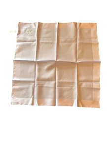 Elegant Pink Monogrammed Polyester Handkerchief With Embroidered "R" Design - Picture 1 of 3
