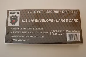SHIELD 250+ Hüllen 120 mm x 260 mm für US # 10 Umschläge KOSTENLOSER Versand - Bild 1 von 3