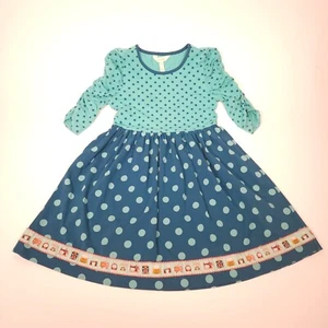 Girls Matilda Jane Size 8 Making My Way Dress Aqua Blue Dot Wonderment #30018D - Picture 1 of 13