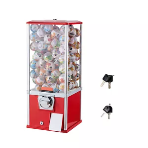 25"H Gumball Machine Vending Coin Bank Vintage Gumballs Dispenser PS Red - Picture 1 of 12