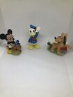 Disney Productions Figurines Vintage Japan Taiwan Mickey Donald Pluto Lot Of 3