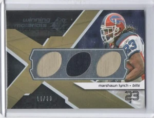 2008 SPx Winning Materials Football Shape 39 #WM-ML Marshawn Lynch 10/39 - Picture 1 of 2
