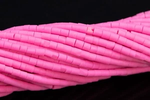 "Cuentas Howlite rosa neón de 2x2 mm cuentas sueltas de tubo redondo de 12,5" - Imagen 1 de 3