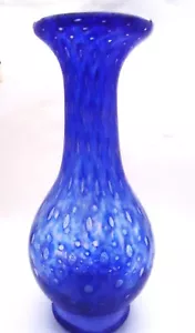 Murano Seguso Barovier Bullicante Blue Glass Vase 11"h: Jewel! - Picture 1 of 8