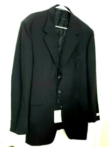 CANALI men 3 Btn sport coat blazer Jacket 44L/EU54 Black solid 100%pure wool NWT - Picture 1 of 11
