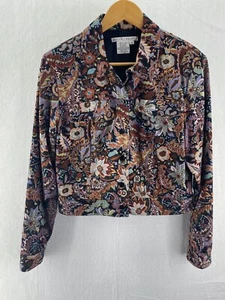 Maggy London 10 Jacket Blazer Floral Lined Button Front Collared EUC (W6029-F0) - Picture 1 of 10
