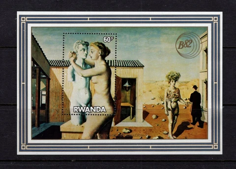 Rwanda #1110 (1982 PhilaFrance paintings sheet) CV $3.00 Cover