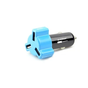 MBEAT CAR CHARGER TRIPLE PORT 4.8A 24W FOR IPAD IPHONE SAMSUNG BLUE NEW CHGR348 - Zdjęcie 1 z 3