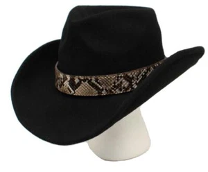 Cappello da donna M&F Western stampa pelle di serpente con frange in pelle scamosciata marrone 0280202 - Foto 1 di 1