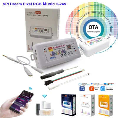 5V-24V Smart Tuya APP Led SPI Controller Colorful-X7 For WS2812B WS2811 RGB LED - Image 1 of 4