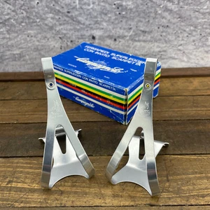 Vintage Campagnolo Super Record Toe Clips NOS Alloy Medi Medium Pedal Italy A4 - Picture 1 of 18