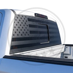 American Flag Window Decal Sticker Universal Fit Car SUV Pick-Up Truck Black - Picture 1 of 5