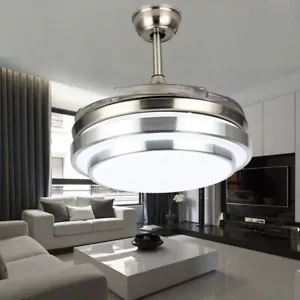 36 inch LED invisible ceiling fan pendant light silver - Picture 1 of 7