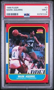 Graded 1986 Fleer Mark Aguirre #3 Rookie RC Basketball Card PSA 9 Mint - Picture 1 of 2