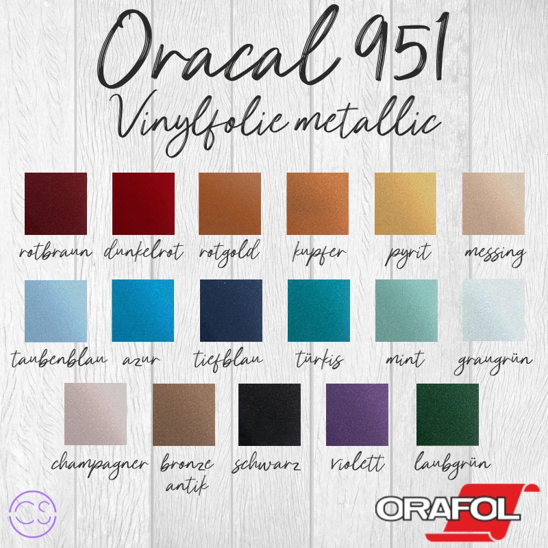 (30,95€/m²) Vinylfolie Plotterfolie Oracal 951 DIN A4 (21x30cm)
