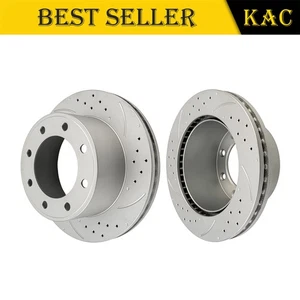 Rotores de freno ranurados perforados traseros 340 mm para Ford F-350 Super Duty 2005-2012 - Imagen 1 de 18