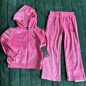 True Religion Girls Clothing Set 2 Pieces  Size M 5/6  Sweatshirt Pants New - Picture 1 of 10