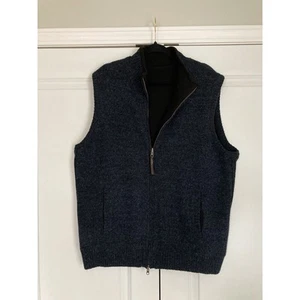 Pendleton Woolen Mills Shetland Wool Sweater Vest Reversible Dark Gray Blue XXL - Picture 1 of 9