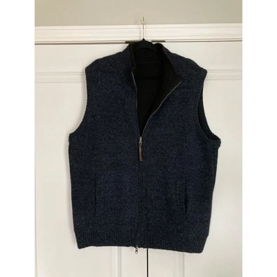 Pendleton Woolen Mills Shetland Wool Sweater Vest Reversible Dark Gray Blue XXL - Image 1 of 4