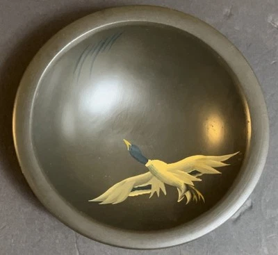 Viola Bennet, Marquette,Michigan 1962, “Munising Ducks,” Salad Bowl, 9” Diameter - Image 1 of 2