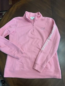 Vineyard Vines Shep Shirt Pink 1/4 Zip Pullover Preppy Coastal Small - Picture 1 of 2