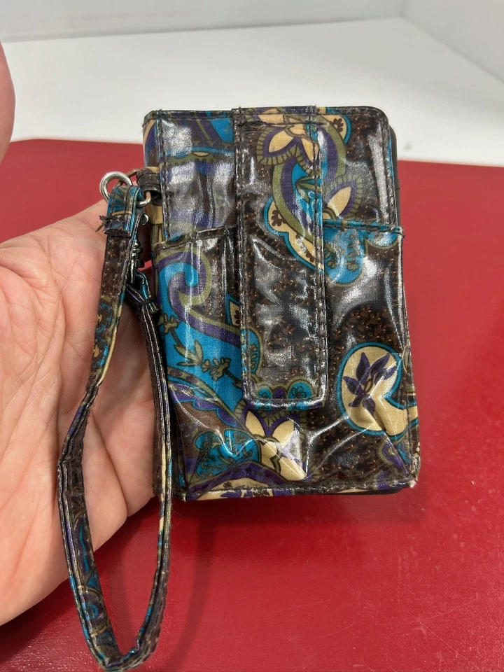 Vera Bradley Muñequera Cartera Mujer Cremallera Identificación Monedero Bolso sin asas Paisley Floral Foto 1 de 4