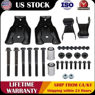 New Rear Leaf Spring Hanger Bracket & Shackle Set For Chevy Silverado GMC Sierra - Image 1 of 4