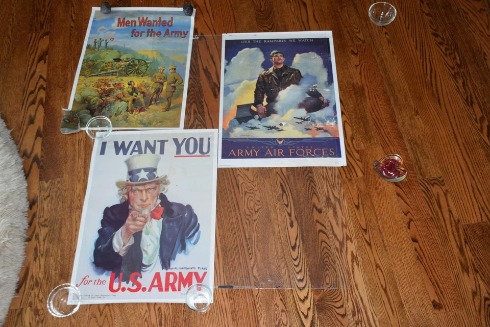 3 VINTAGE STYLE  ARMY WARTIME MOTIVATIONAL  RECRUITMENT POSTERS - Image 1 of 1