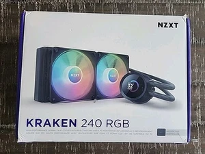 NZXT Kraken 240mm AIO CPU Liquid Cooler 1.54" LCD Display, 2 x F120P Fans, Black - Afbeelding 1 van 7