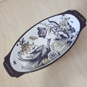 Bandeja para servir ovalada Grasslands Road “Give Thanks” plato de acción de gracias negro dorado - Imagen 1 de 6