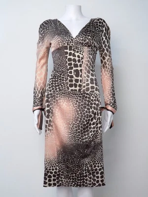 Vestido Corsé Roberto Cavalli Primavera 2004 Estampado Animal Foto 1 de 4