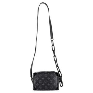 Louis Vuitton Mini Soft Trunk Monogram Eclipse Crossbody Bag in Black Canvas - Picture 1 of 7