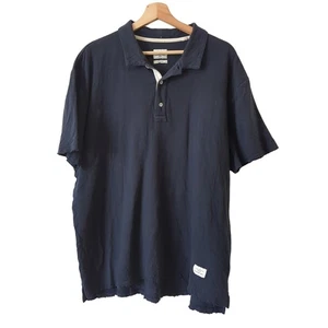 Rag & Bone Standard Issue Polo Shirt Men's XL Navy Blue Short Sleeve Cotton - Picture 1 of 6