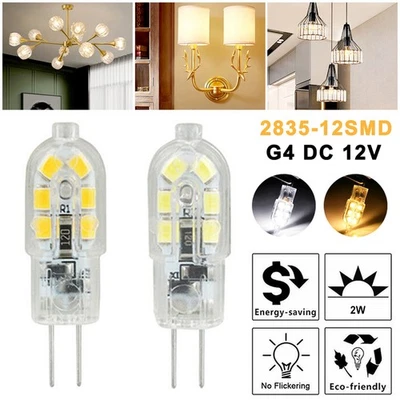 10~50Pcs G4 Bi-pin 12 LED Lamp Light Bulb DC 12V 20W 2835 SMD 6000K White/ Warm - Image 1 of 4