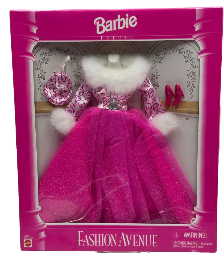Barbie 1990s Deluxe Fashion Avenue Pink Faux Fur 14305