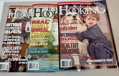 Lot of 3 Rug Hooking Magazines Jan - Aug 2004~No Pull Out Patterns - Image 1 of 4