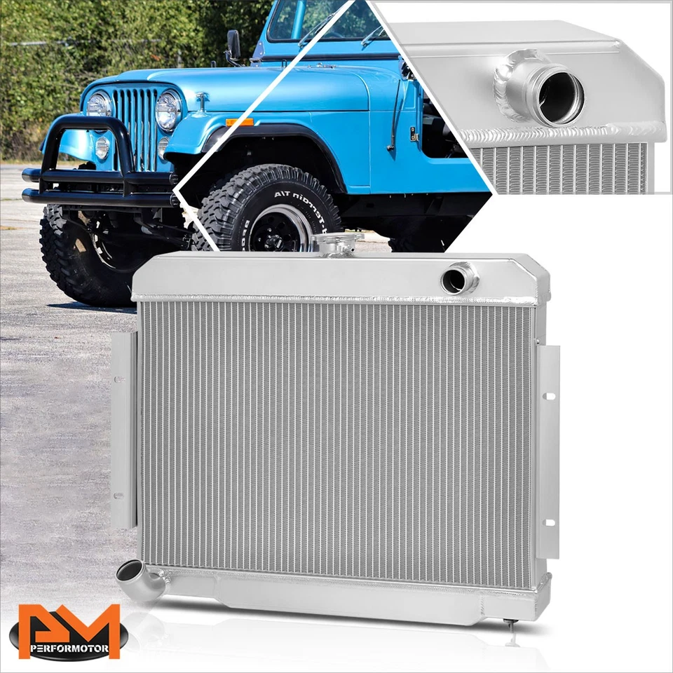 Radiador de carreras de núcleo de aluminio completo de 3 filas para Jeep CJ5/CJ6/CJ7 72-86 3,8/4,2/5,0 L Foto 1 de 4