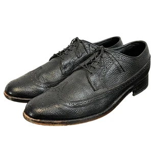 Florsheim Mens Black Leather Wingtip Brogue Oxford Dress Shoes Size 9 D Wide - Bild 1 von 13