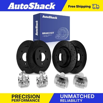 Front Rear Drilled Slotted Brake Rotors Calipers for 2006-2008 Pontiac G6 Foto 1 de 4