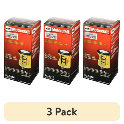 Paquete de 3 filtros de aceite Motorcraft FL-2016 | Original OEM Ford Powerstroke diésel Foto 1 de 3