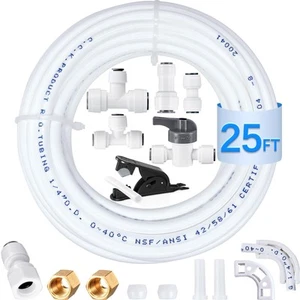 Refrigerator Water Line Kit - Food Ice Maker Fridge Installation Kit,1/4" O.D... - Picture 1 of 7
