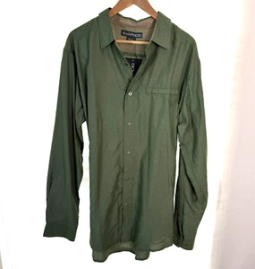 Exofficio Mens Green Travel Shirt XL Security Pocket UPF Quick Dry Wicking Snaps - Picture 1 of 7