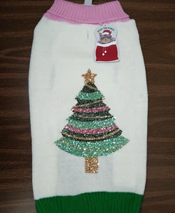 Christmas Dog Sweater Size Large Colorful Sequin Tree Sweater - Picture 1 of 6
